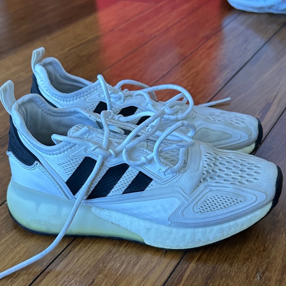 Adidas Kids white and Black Sneakers 5Y